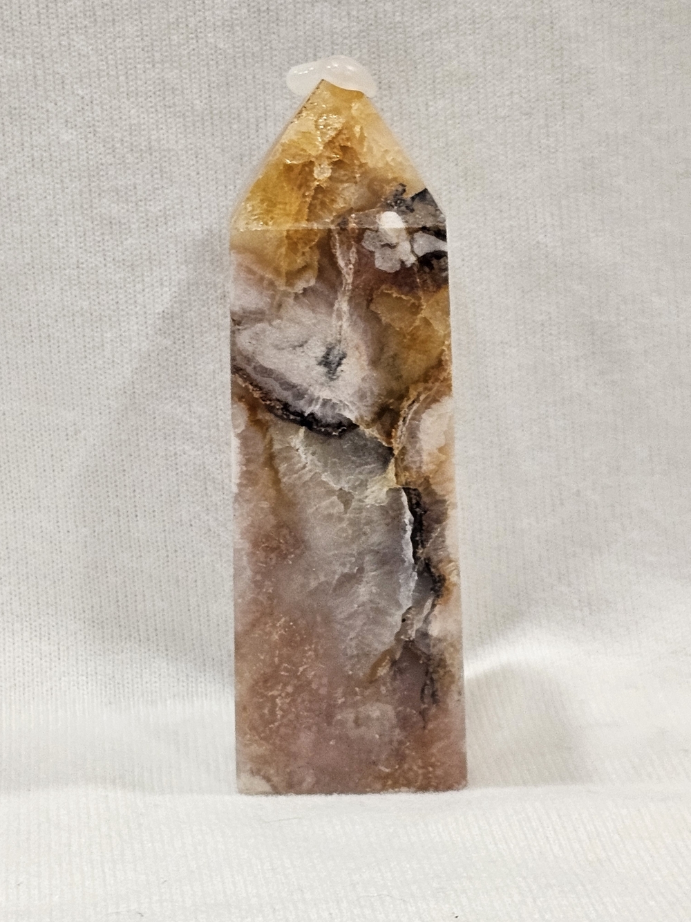 Natural Polished Flower Agate Crystal  Tower